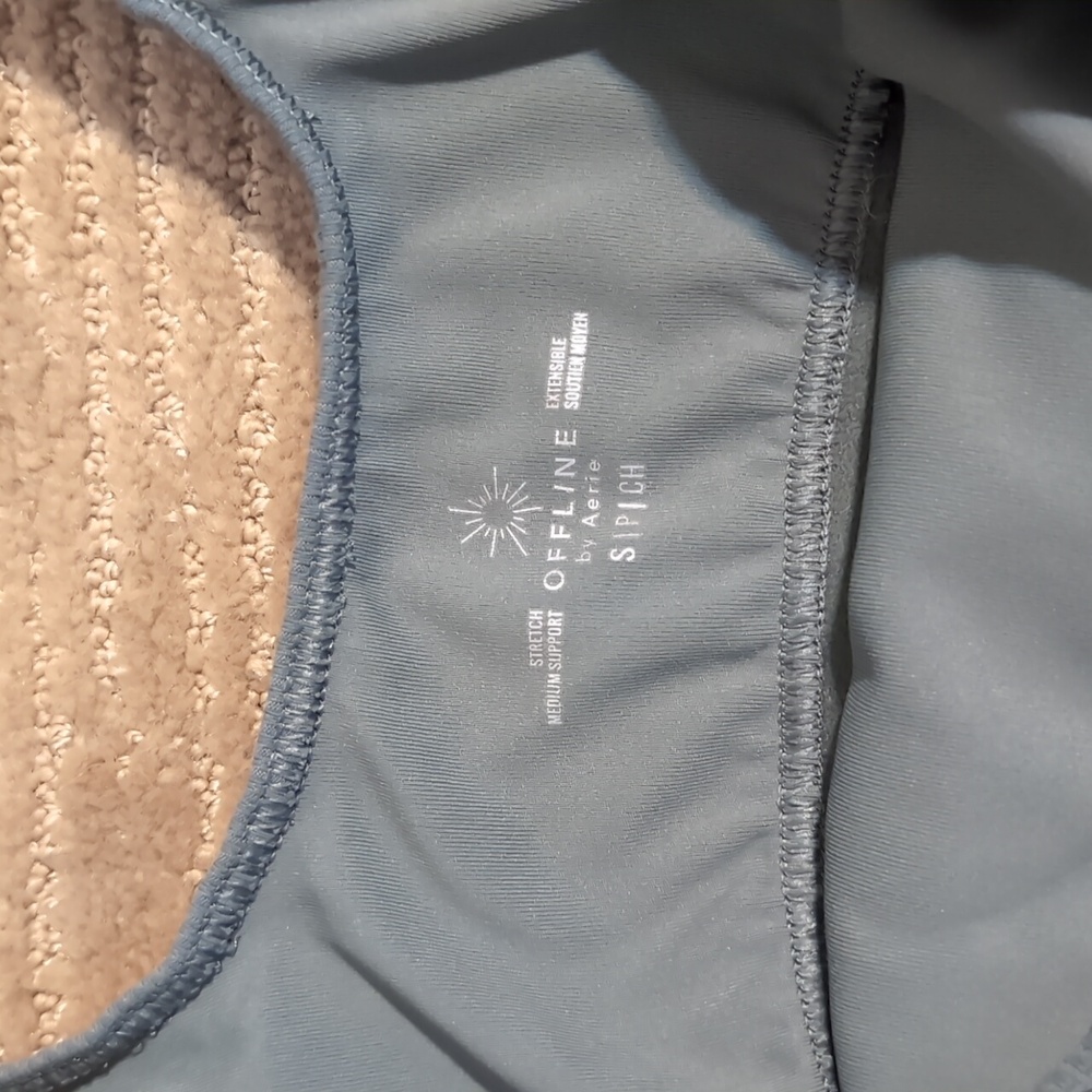 Aerie Ribbed Square Neck Longline Sports Bra - Picture 3 of 4